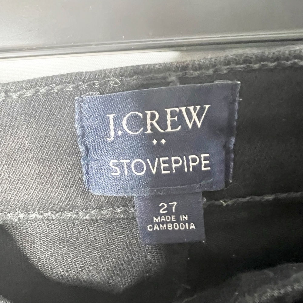 J. Crew Black Stovepipe Straight Jean in Signature Stretch+ - Picture 3 of 4